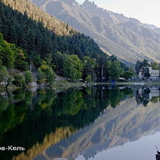 Схема вышивки «озеро в горах»