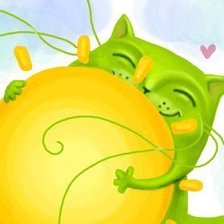 Схема вышивки «Весёлый котик»