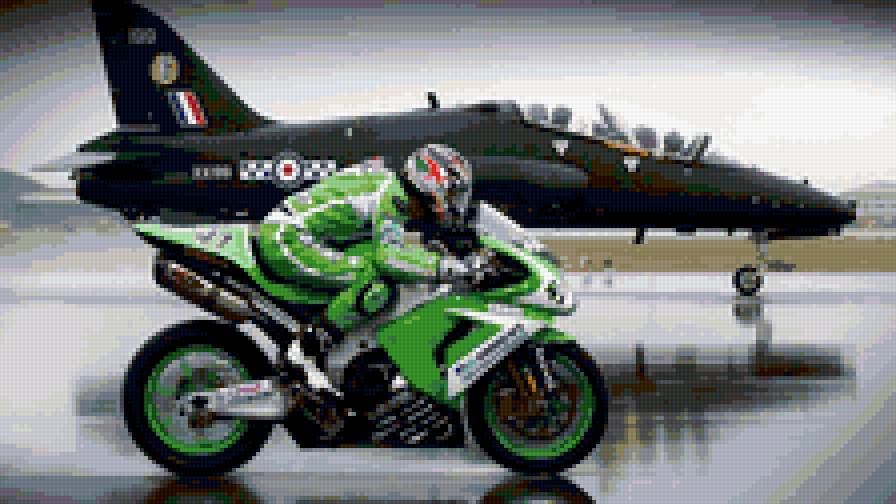 Мото и самолет - мотоцикл - предпросмотр