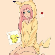 Схема вышивки «сакура пикачу»