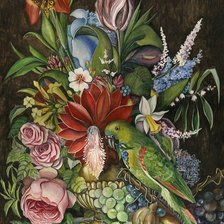 натюрморт с попугаем