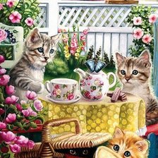 Схема вышивки «котята»