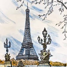Схема вышивки «эйфелева башня»