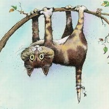 Схема вышивки «Котик на ветке»