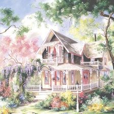 Схема вышивки «Сказочный домик»