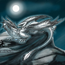 Схема вышивки «Серебряный дракон»