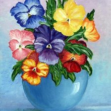 Схема вышивки «анютины глазки»