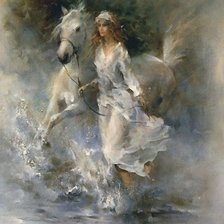 Схема вышивки «девушка с лошадью»