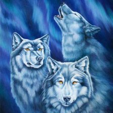 Схема вышивки «волки»