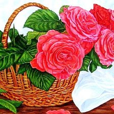 Схема вышивки «Розы в корзинке»