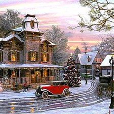 Схема вышивки «Зимний городок»