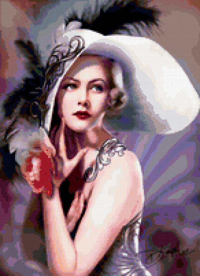 Дама в шляпе - девушка, люди, дама - предпросмотр