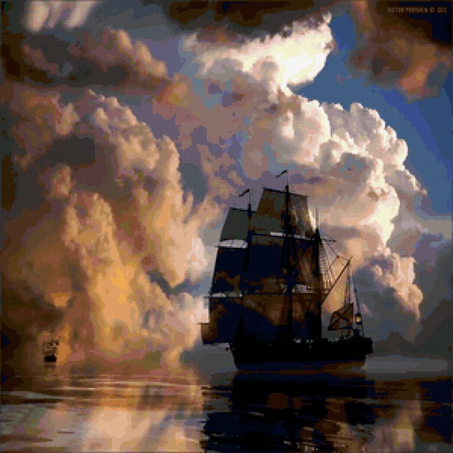 Парусник - корабль, море, парусник - предпросмотр