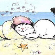 Схема вышивки «Музыкальный котик»