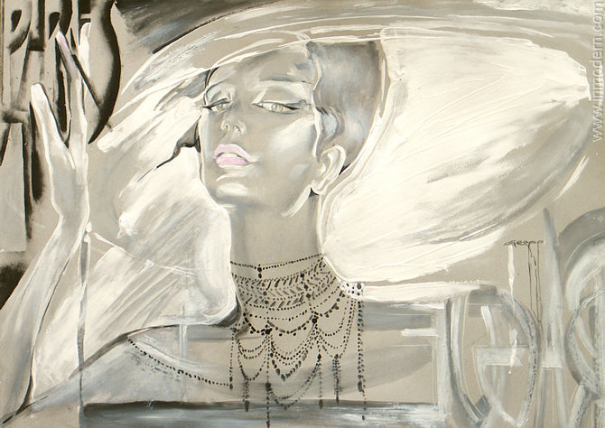 Графика - монохром, девушка - оригинал