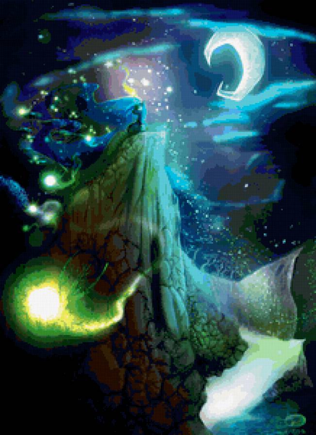 Луна и светлячки - мой маленький пони - предпросмотр