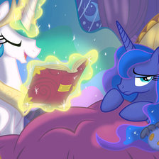 Схема вышивки «Селестия читает сказку Луне»