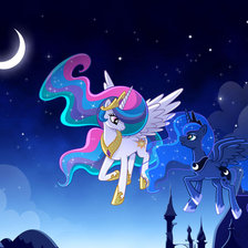 Схема вышивки «Луна и Селестия»