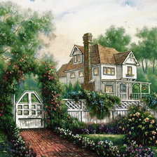 Схема вышивки «дачный домик»