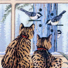 Схема вышивки «за окном»