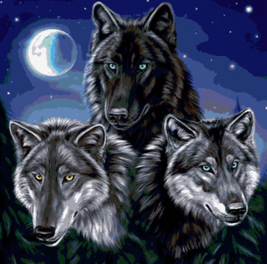 полнолуние - волки, луна - предпросмотр