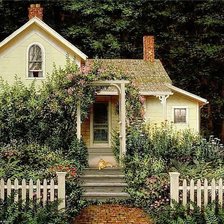 Схема вышивки «домик в лесу»