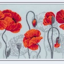 Схема вышивки «алые маки»