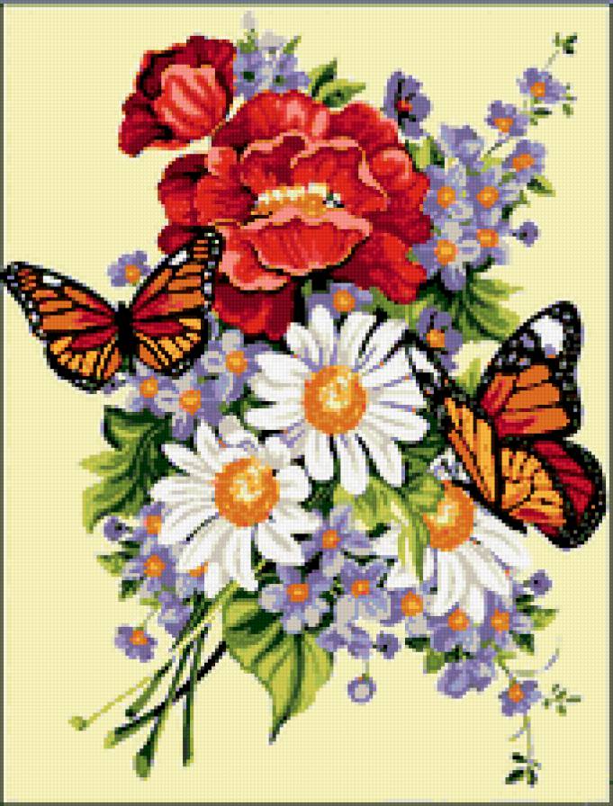 цветы - цветы, бабочки - предпросмотр