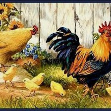 Схема вышивки «птичий двор»