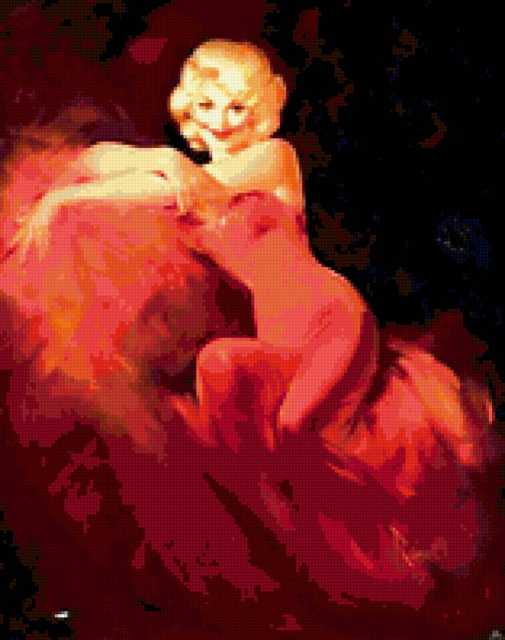 Женщина в красном - предпросмотр