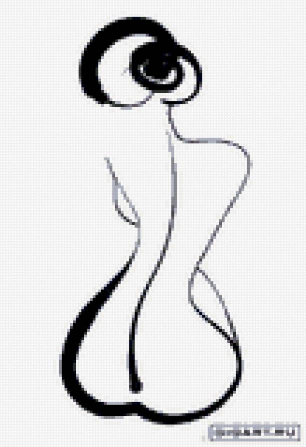 худ.франсуа дабо - силуэт девушки, монохром - предпросмотр