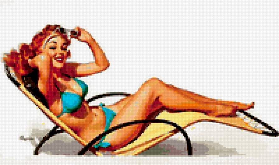 На пляже - лето, девушка - предпросмотр