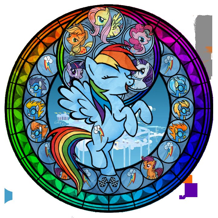 витраж с Радугой - мой маленький пони - оригинал
