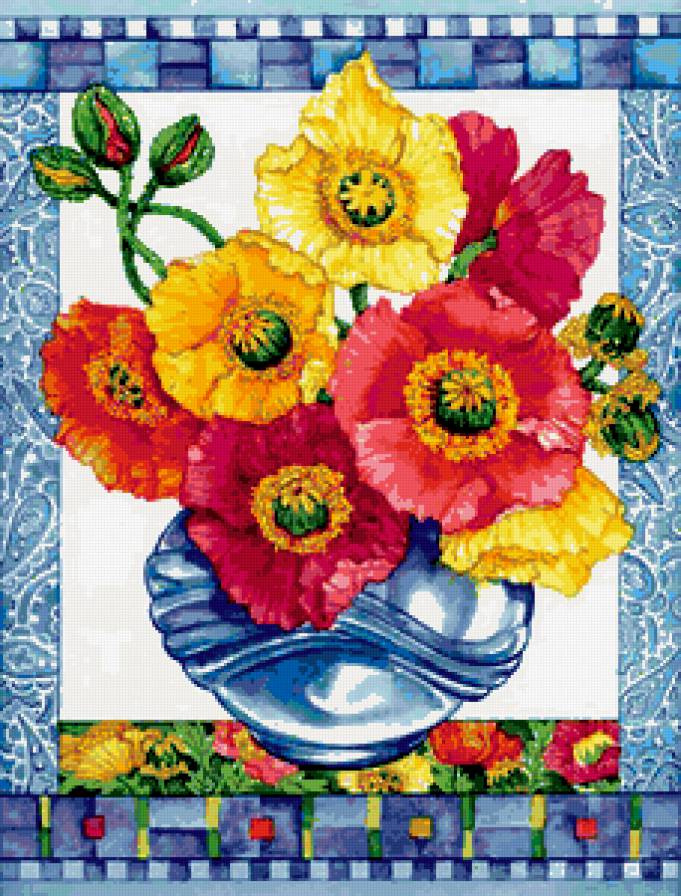 маки в вазе - предпросмотр