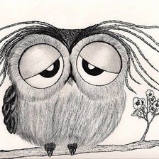 Схема вышивки «Грустная совушка»