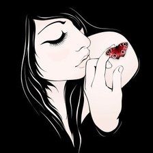 Схема вышивки «девушка с бабочкой»