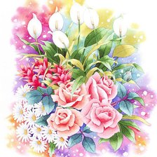 Схема вышивки «букет цветов»