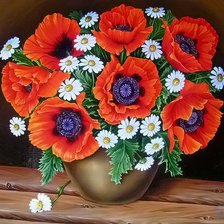 маки в вазе