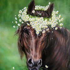 Схема вышивки «красавица лошадка»