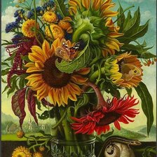 натюрморт с подсолнухами