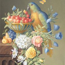 Схема вышивки «птица»