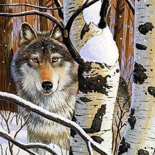 Схема вышивки «волк»