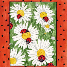 Схема вышивки «ромашки и букашки»