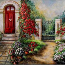 Схема вышивки «уютный дворик»