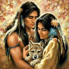 Схема вышивки «индейцы»