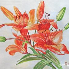 Схема вышивки «лилии»