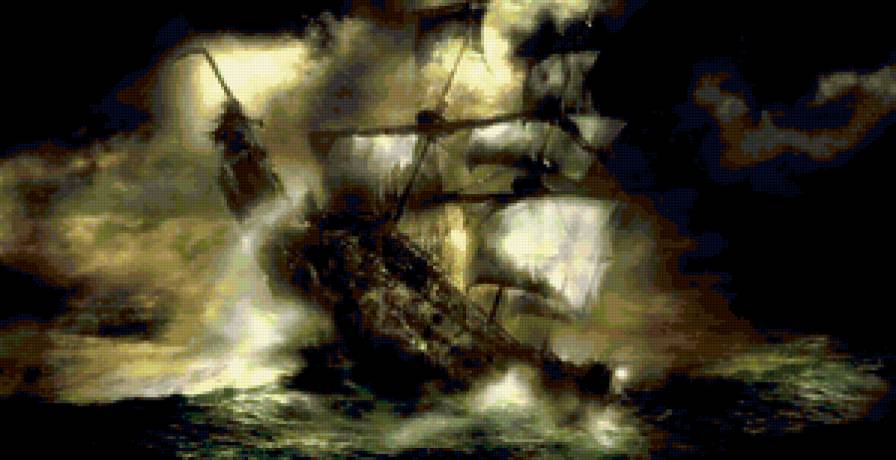 корабль - море, корабль - предпросмотр