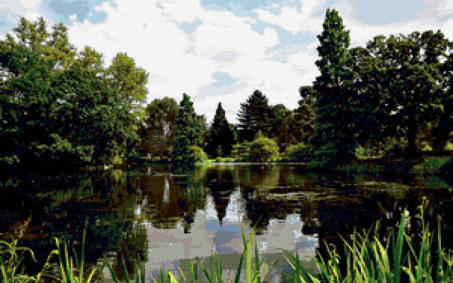 Озеро в лесу - лес, озеро, природа - предпросмотр