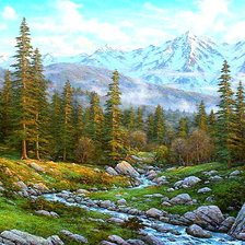 Схема вышивки «В горах»