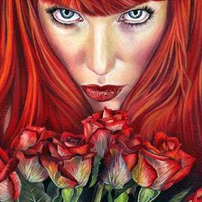 Схема вышивки «Розы цвета страсти»